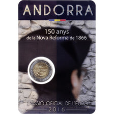 Andorra, 2 Euro, Réforme de 1866, 2016, BU, MS(65-70), Bi-Metallic