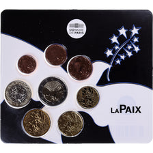 France, Set 8 monnaies Euro, 2015, La PAIX.BU, MS(65-70)