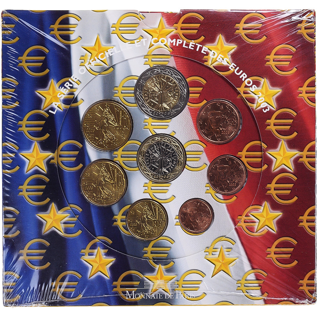 France, 1 Cent to 2 Euro, euro set, 2003, Monnaie de Paris, BU, MS(65-70)
