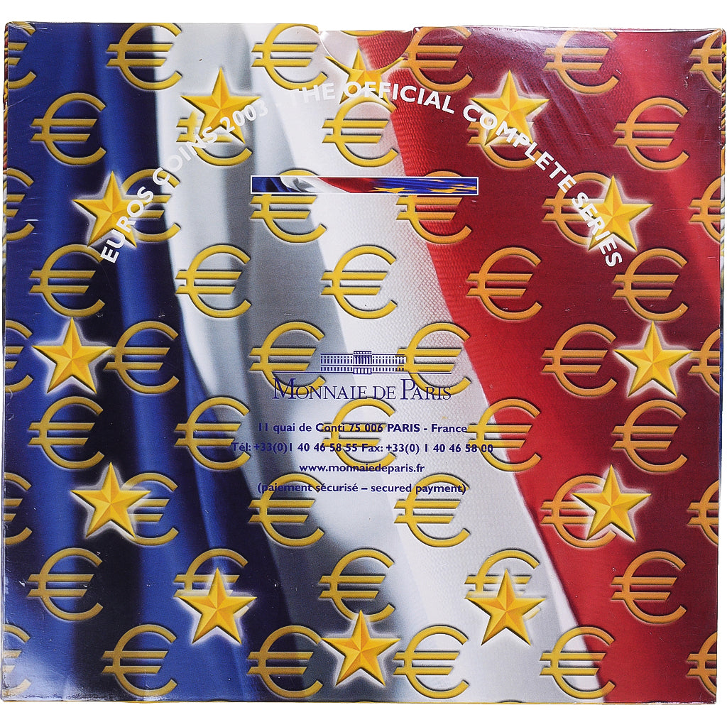 France, 1 Cent to 2 Euro, euro set, 2003, Monnaie de Paris, BU, MS(65-70)