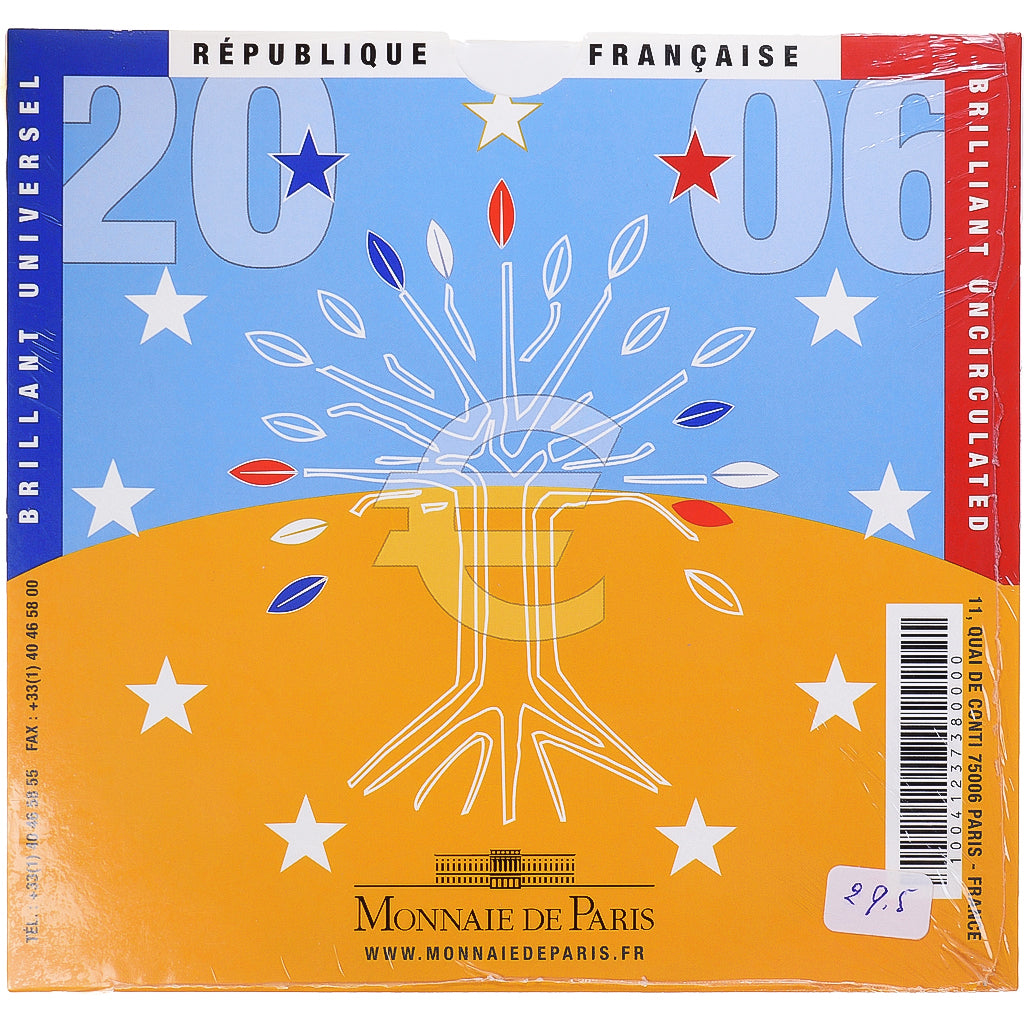 France, Monnaie de Paris, Euro-Set, 2006, FDC.BU, MS(65-70)
