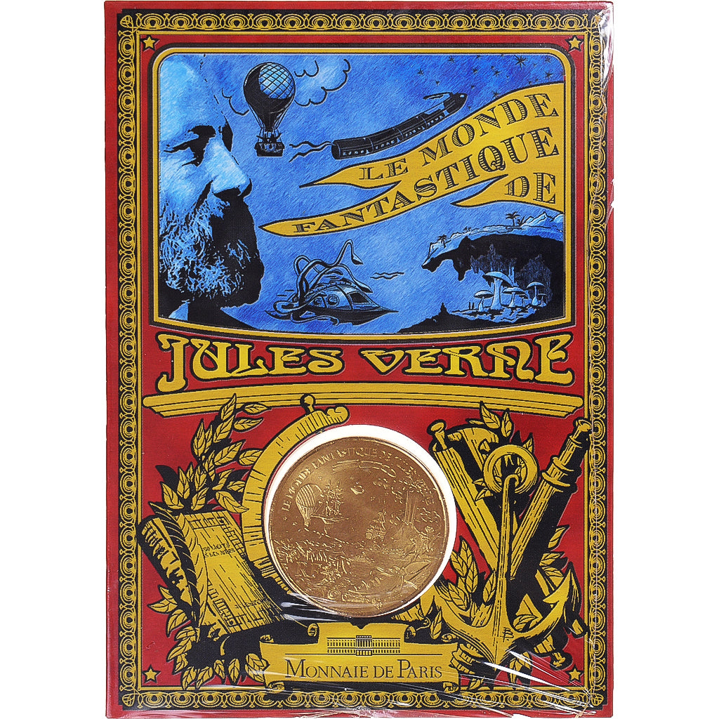 Frankreich, 1/4 Euro, Jules Verne, 2005, Paris, BU, STGL, Aluminum-Bronze