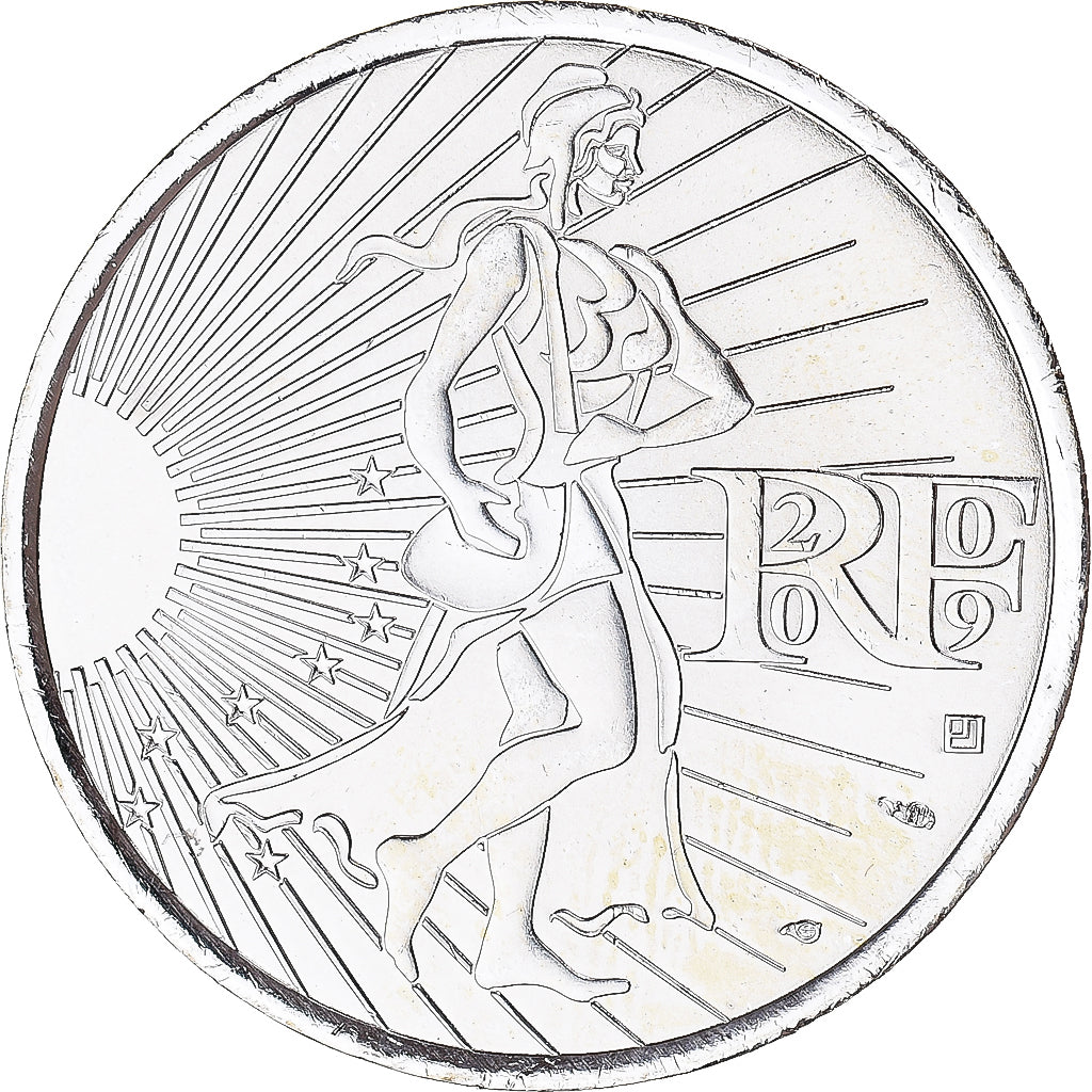 Francia, 10 Euro, 2009, Paris, Semeuse, FDC, Plata, Gadoury:EU337, KM:1580