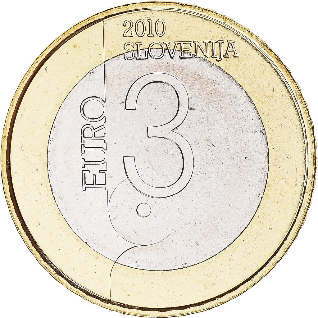 Słowenia, 3 Euro, UNESCO, 2010, FDC, MS(65-70), Bimetaliczny, KM:95