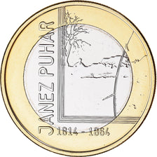 Slovenia, 3 Euro, Janez Puhar, 2014, BU, SPL, Bi-metallico
