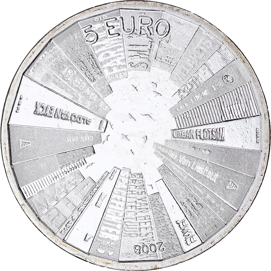 Netherlands, 5 Euro, 2008, Utrecht, MS(63), Silver Plated Copper, KM:279a