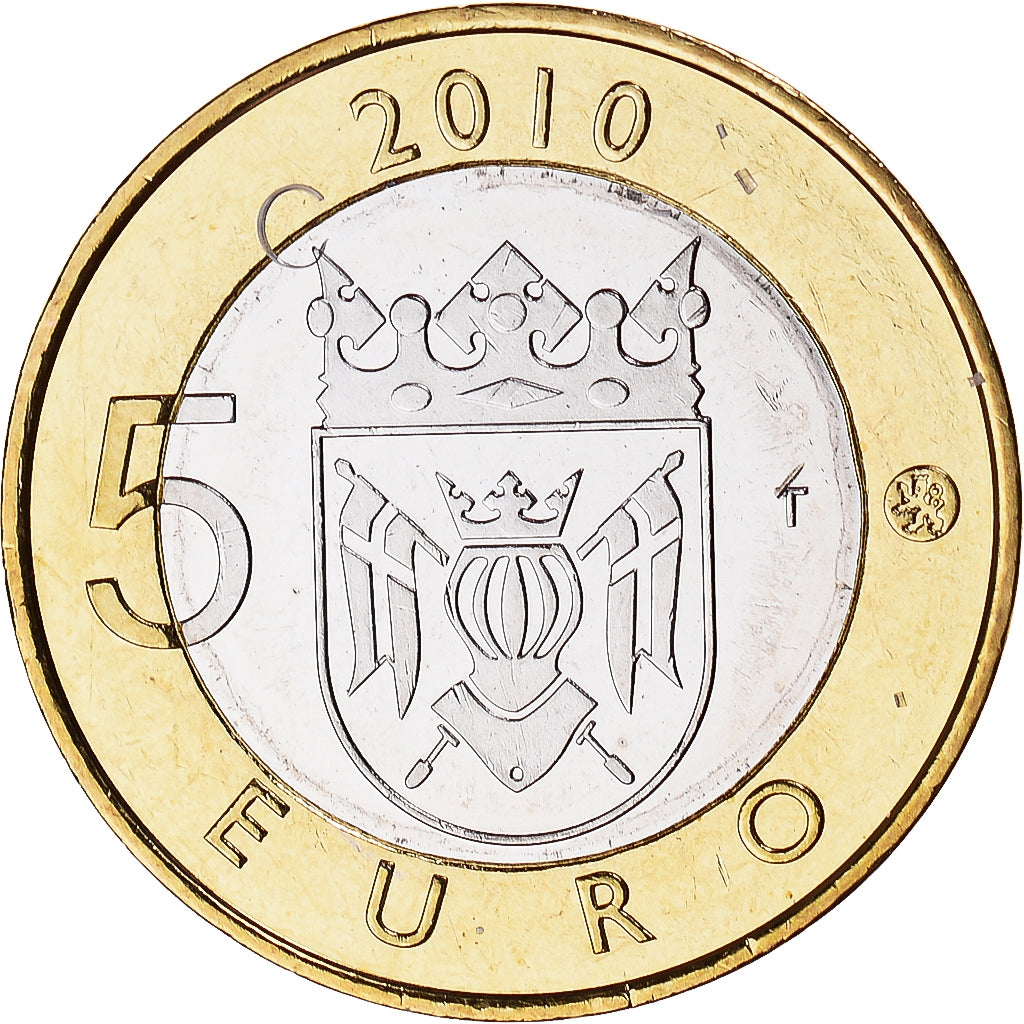 Finlândia, 5 Euro, Provinces - Finland proper, 2010, Vantaa, MS(63)