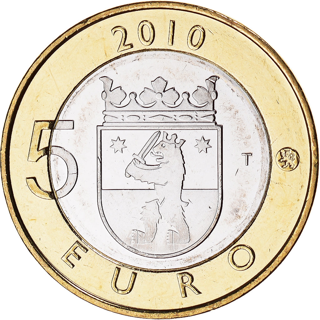 Finlande, 5 Euro, 2010, Vantaa, SPL, Bimétallique, KM:156