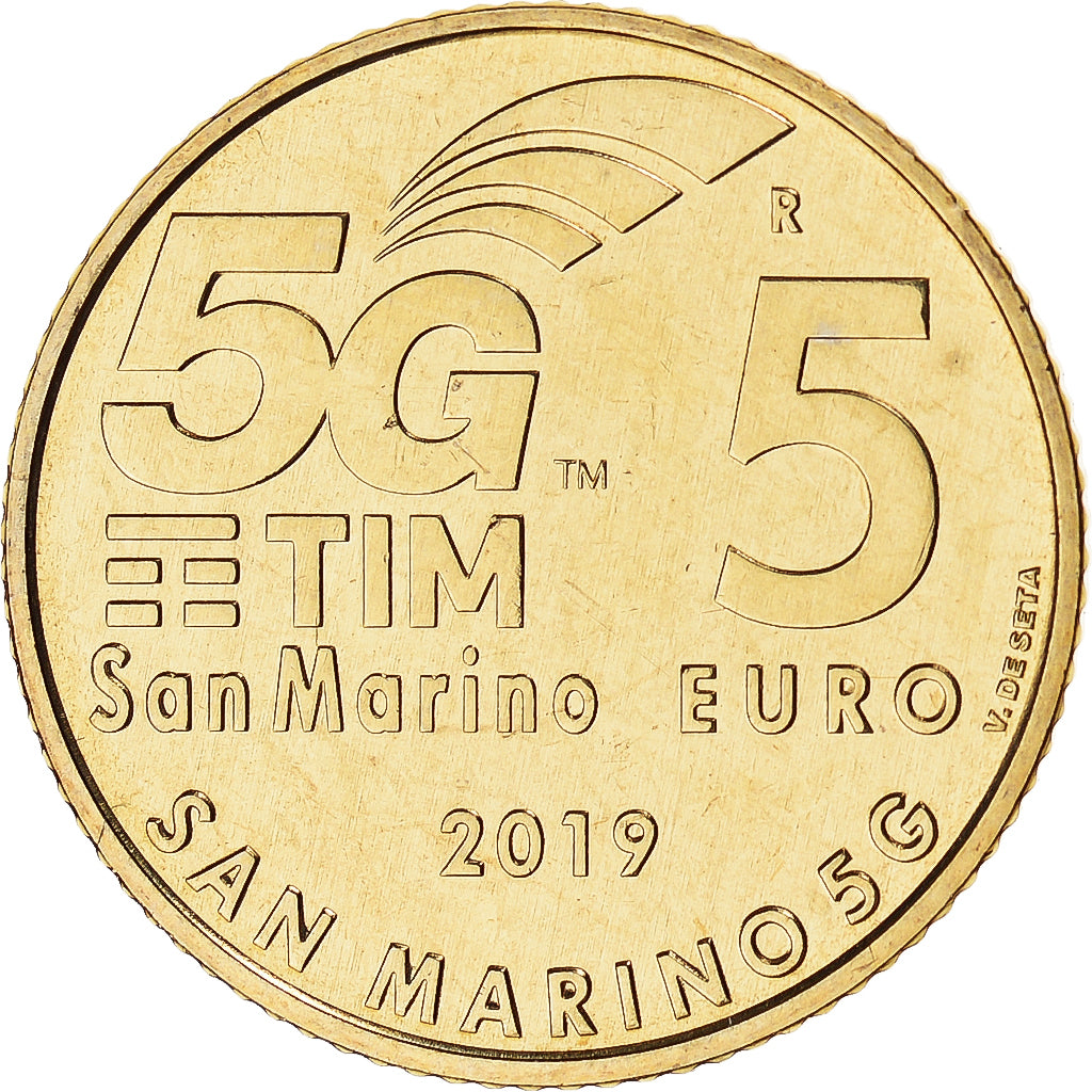 San Marino, 5 Euro, 5G, 2019, MS(63), Bronzital