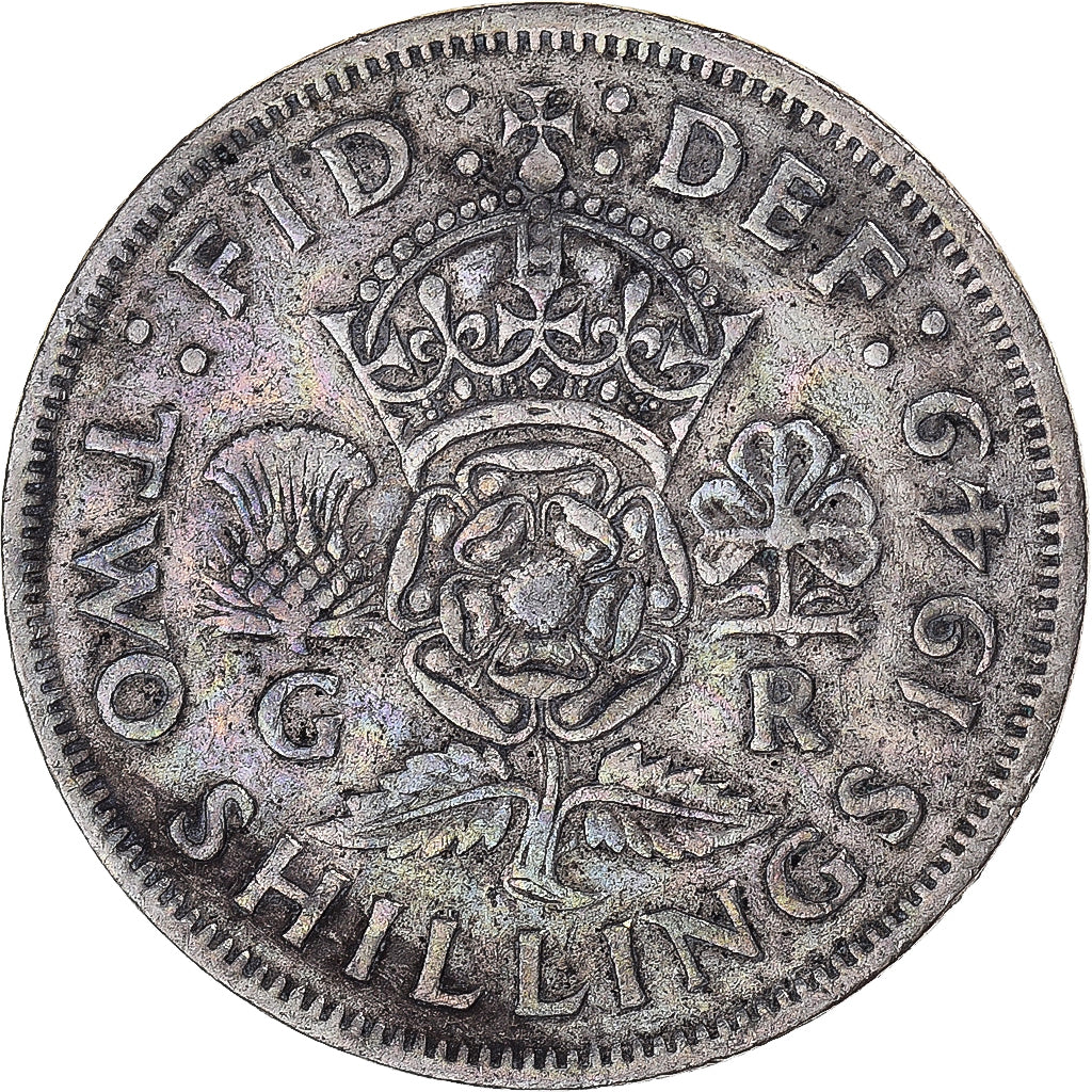 Münze, Großbritannien, George VI, Florin, Two Shillings, 1949, SS