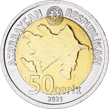 Coin, Azerbaijan, 50 Qapik, 2021, MS(63), Bi-Metallic