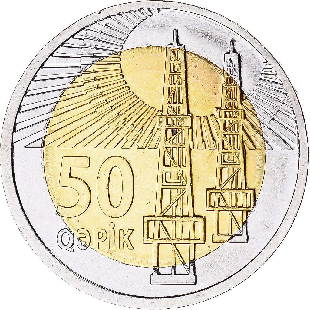 Coin, Azerbaijan, 50 Qapik, 2021, MS(63), Bi-Metallic
