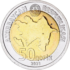 Coin, Azerbaijan, 50 Qapik, 2021, MS(63), Bi-Metallic