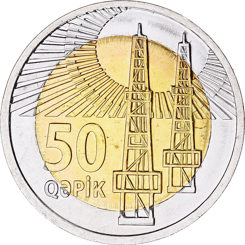 Coin, Azerbaijan, 50 Qapik, 2021, MS(63), Bi-Metallic