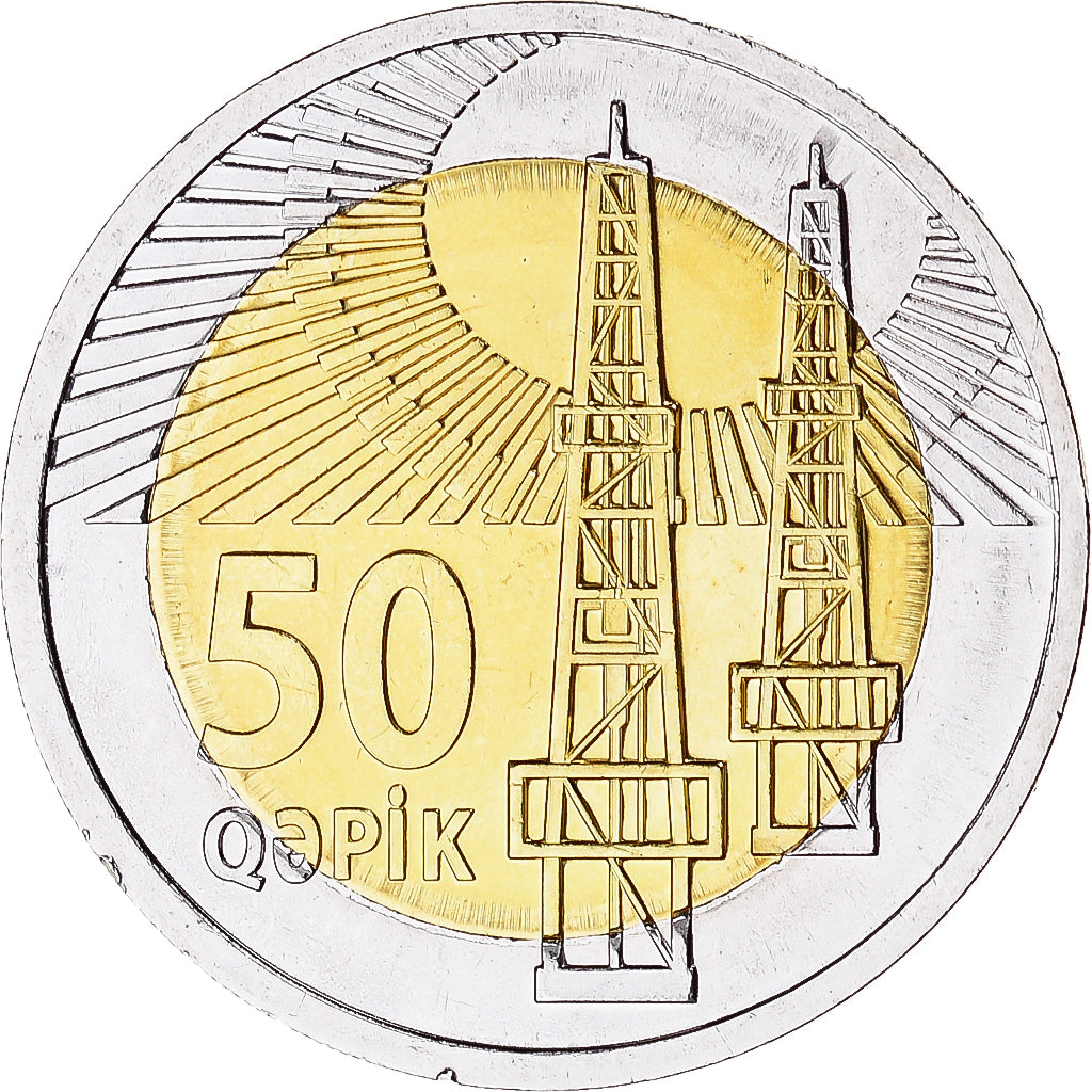 Coin, Azerbaijan, 50 Qapik, 2021, MS(63), Bi-Metallic