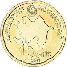 Coin, Azerbaijan, 10 Qapik, 2021, MS(63), Acier plaqué laiton