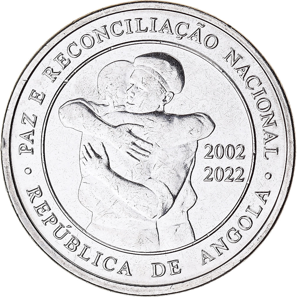 Moeda, Angola, 200 Kwanzas, 2022, Paix et Réconciliation., MS(63), Ferro