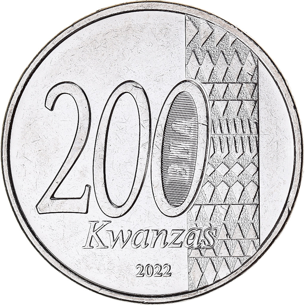 Moeda, Angola, 200 Kwanzas, 2022, Paix et Réconciliation., MS(63), Ferro