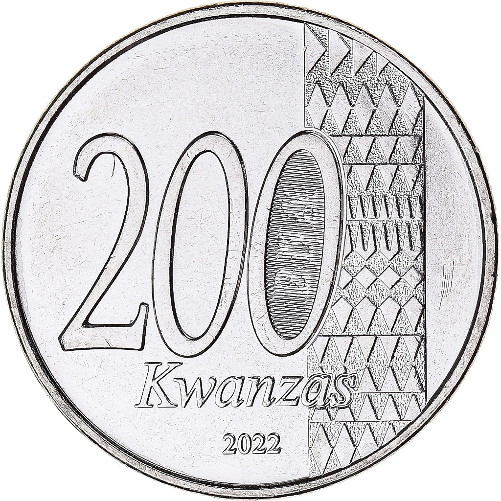 Moneda, Angola, 200 Kwanzas, 2022, Paix et Réconciliation., SC, Níquel chapado