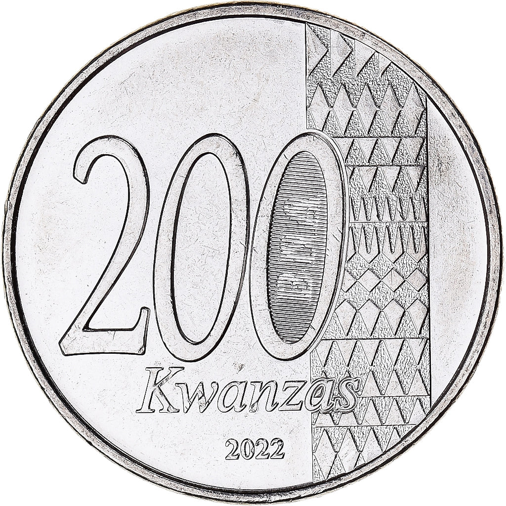 Coin, Angola, 200 Kwanzas, 2022, Paix et Réconciliation., MS(63), Nickel Plated