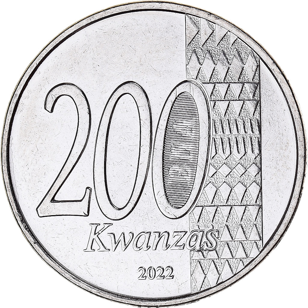 Moneda, Angola, 200 Kwanzas, 2022, Paix et Réconciliation., SC, Níquel chapado