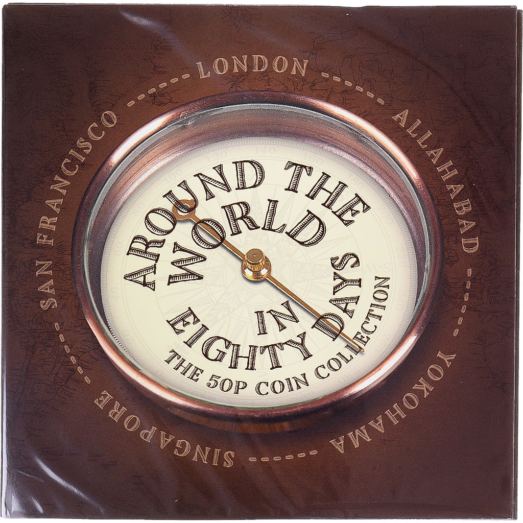 Coin, Guernsey, Set 5 Monnaies., 2022, 5x 50 pence ,Tour Du Monde en 80