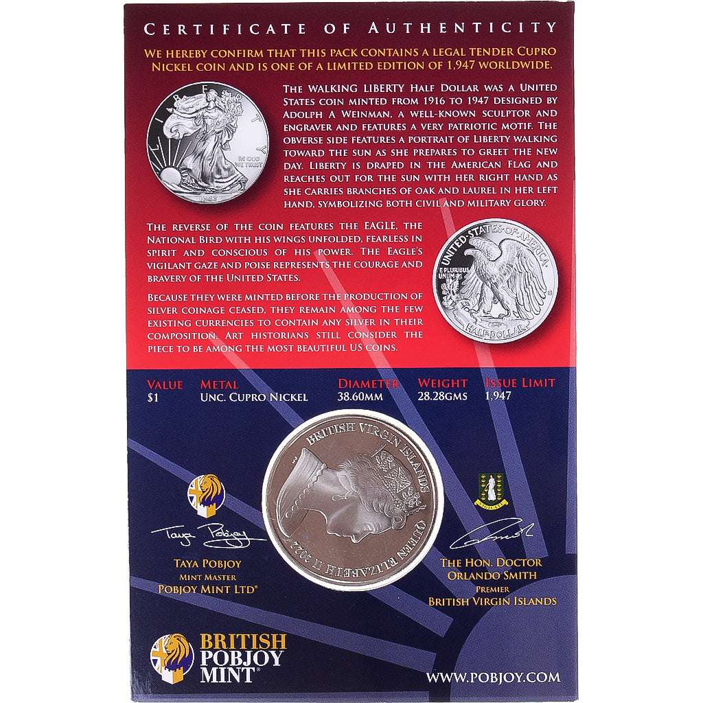 Munten, BRITSE MAAGDENEILANDEN, Dollar, 2022, Pobjoy Mint, The Last Walking