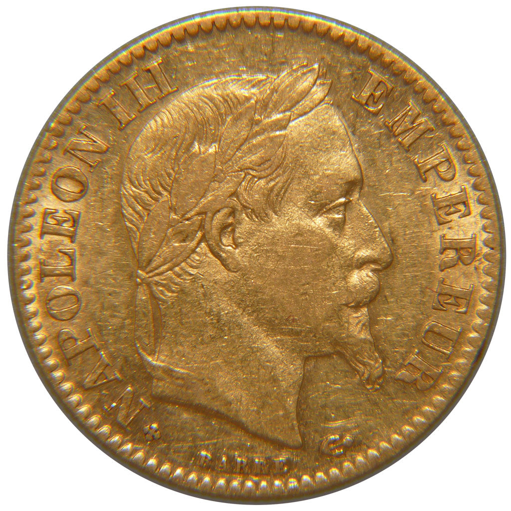 FRANCE, Napoléon III, 10 Francs, 1867, Strasbourg, AU(50-53), Gold, Gadoury #...