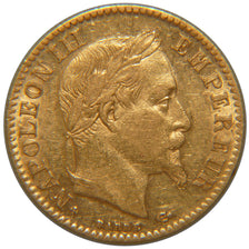 FRANCE, Napoléon III, 10 Francs, 1867, Strasbourg, AU(50-53), Gold, Gadoury #...