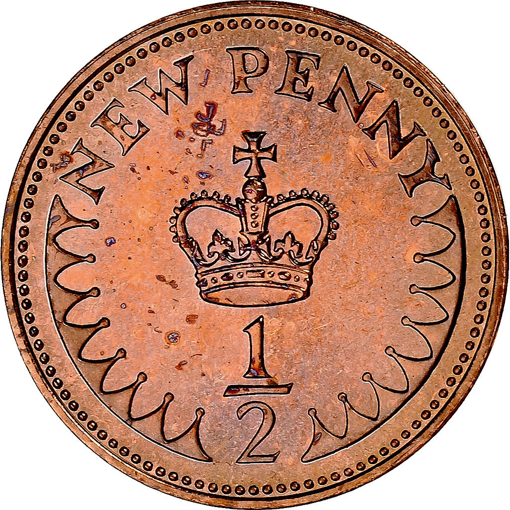 Moneta, Wielka Brytania, Elizabeth II, 1/2 New Penny, 1976, BU, MS(65-70)