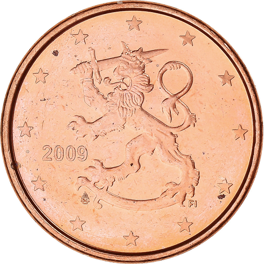 Finlândia, Euro Cent, 2009, Vantaa, MS(65-70), Aço Cromado a Cobre, KM:98