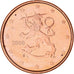 Finlândia, Euro Cent, 2009, Vantaa, MS(65-70), Aço Cromado a Cobre, KM:98