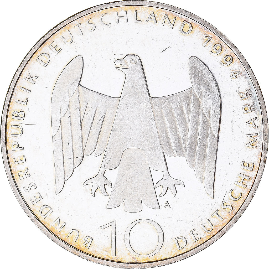Münze, Bundesrepublik Deutschland, 10 Mark, 1994, Berlin, Germany, UNZ, Silber