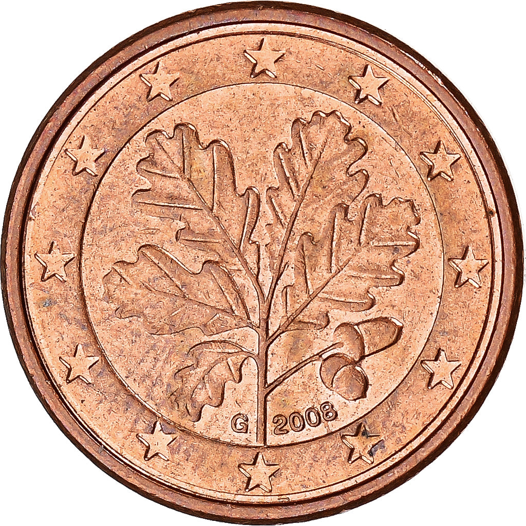 GERMANIA - REPUBBLICA FEDERALE, Euro Cent, 2008, Karlsruhe, BB, Acier plaqué