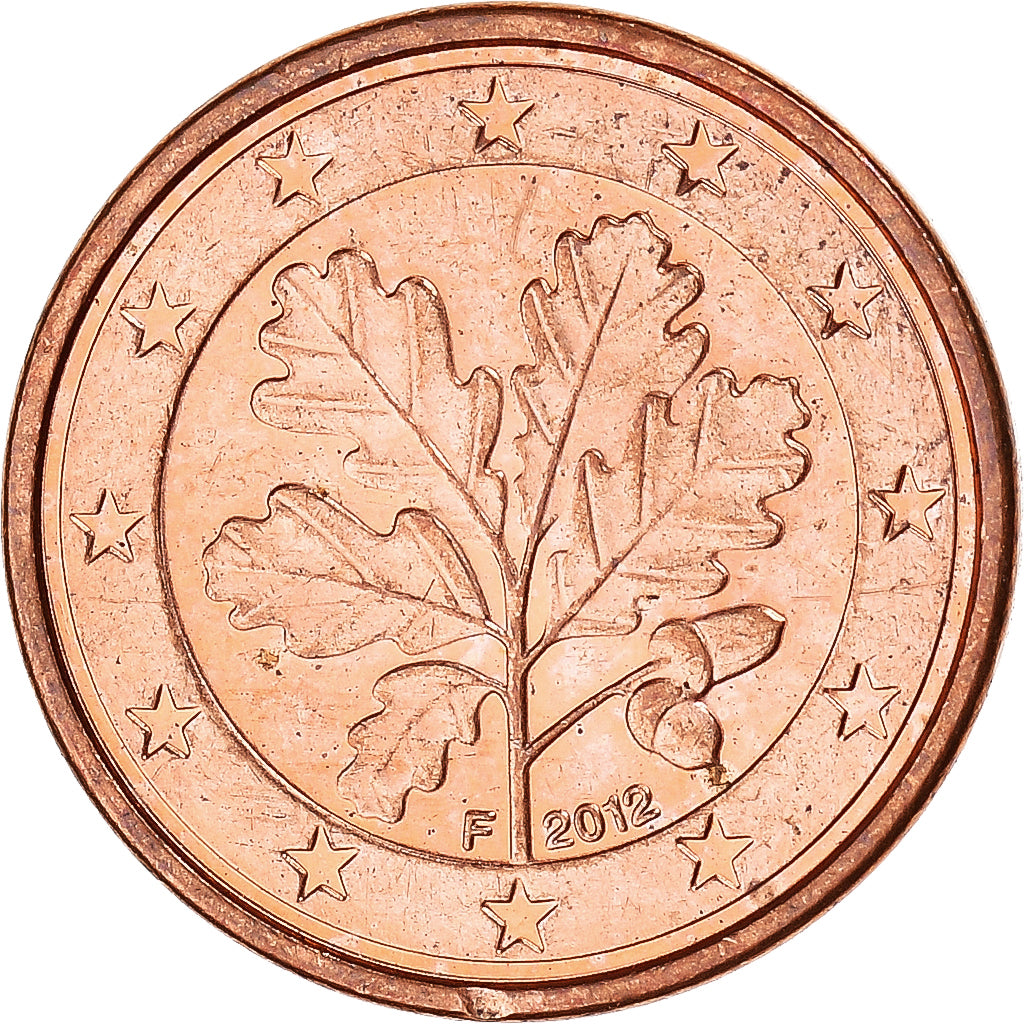 GERMANY - FEDERAL REPUBLIC, Euro Cent, 2012, Stuttgart, EF(40-45), Acier plaqué