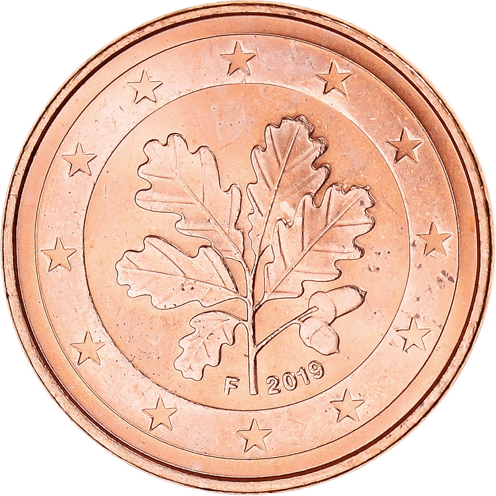 GERMANIA - REPUBBLICA FEDERALE, Euro Cent, 2019, Stuttgart, SPL, Acier plaqué
