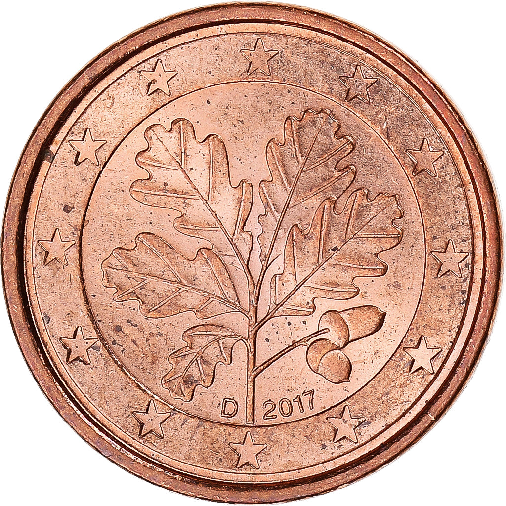 GERMANIA - REPUBBLICA FEDERALE, Euro Cent, 2017, Munich, BB, Acier plaqué