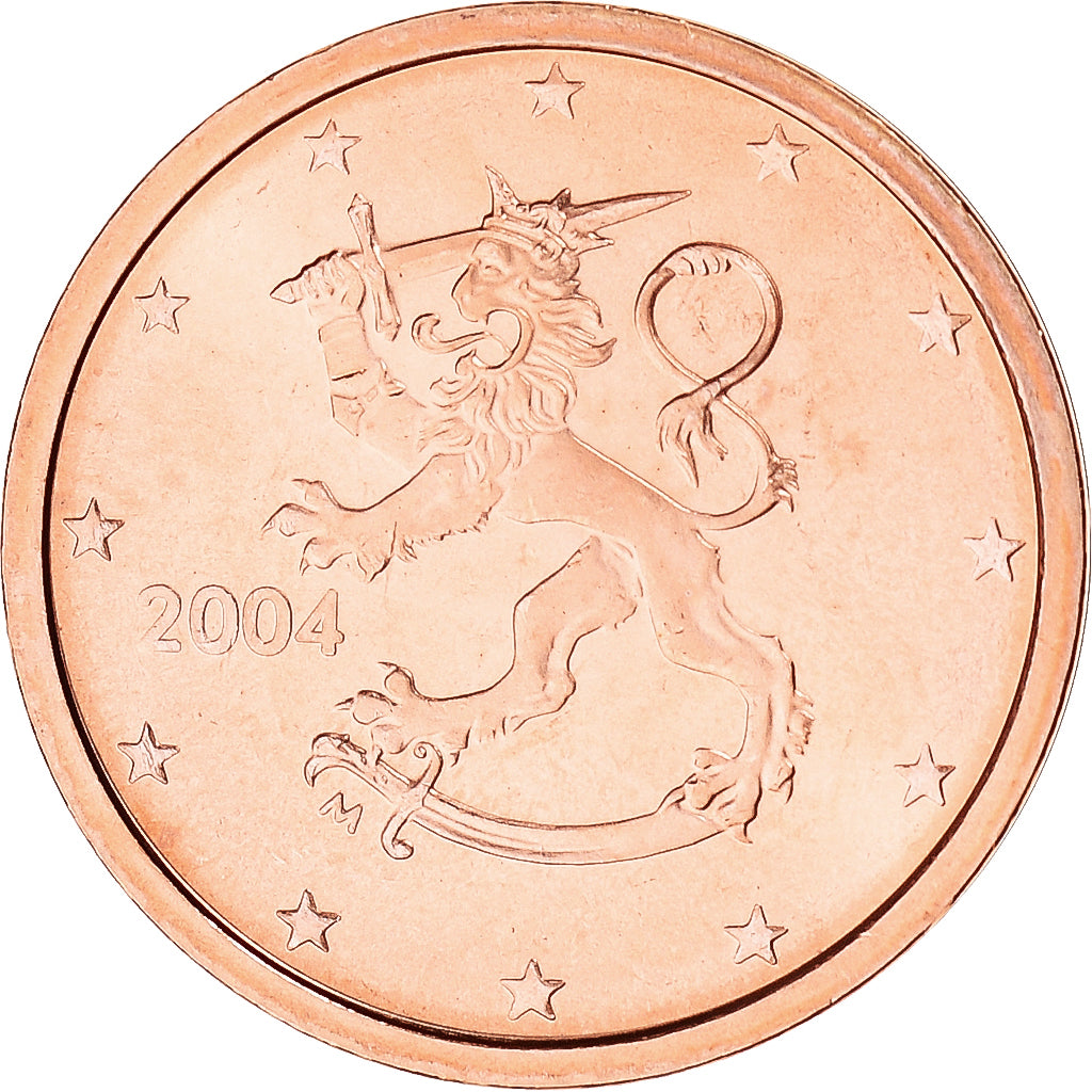 Finland, 2 Euro Cent, 2004, Vantaa, AU(55-58), Copper Plated Steel, KM:99