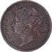 Moneda, Colonias del Estrecho, Victoria, Cent, 1872, BC+, Cobre, KM:9