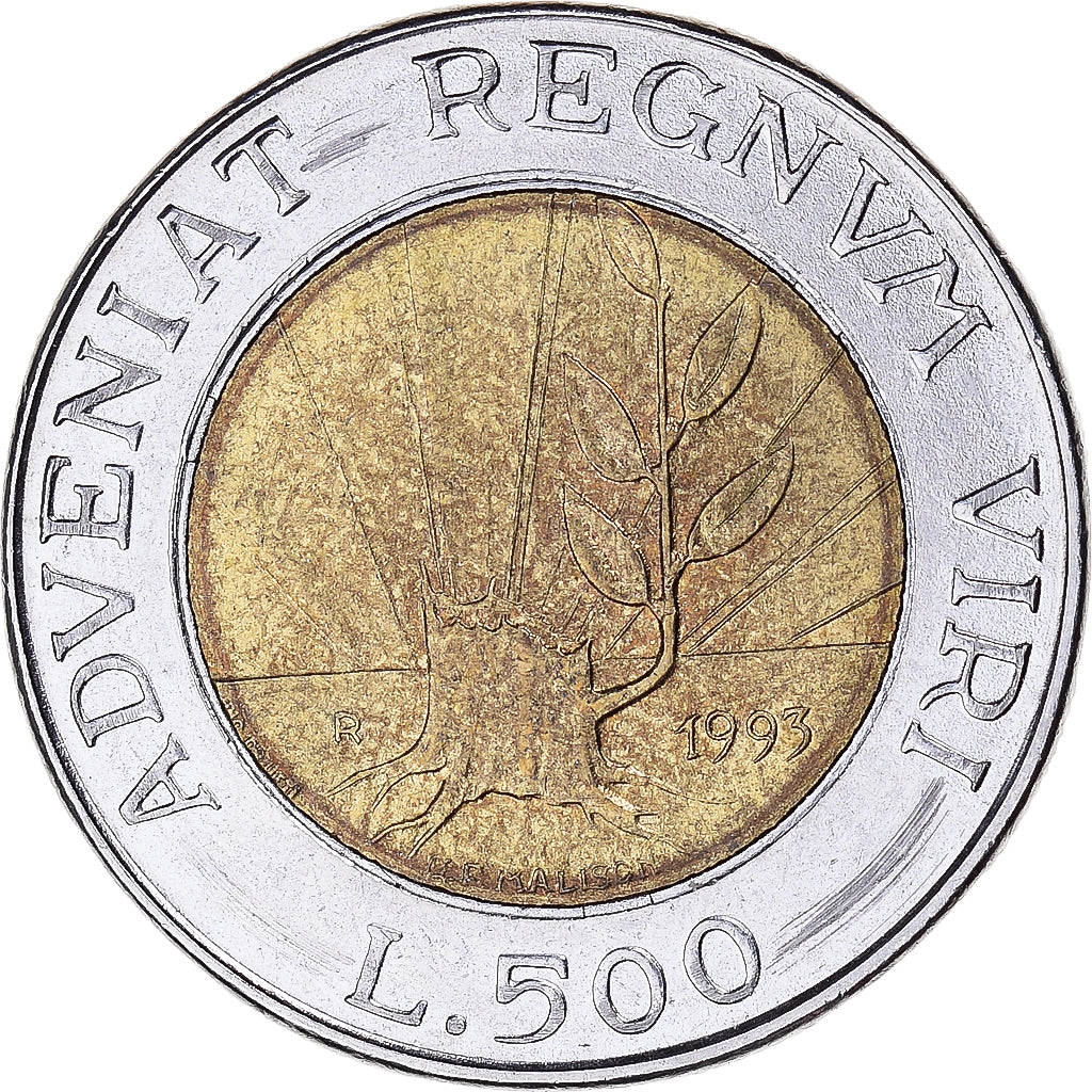 Munten, San Marino, 500 Lire, 1993, ZF, Bi-Metallic, KM:301