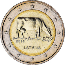Lettonie, 2 Euro, Industrie laitière, 2016, SPL, Bimétallique, KM:New