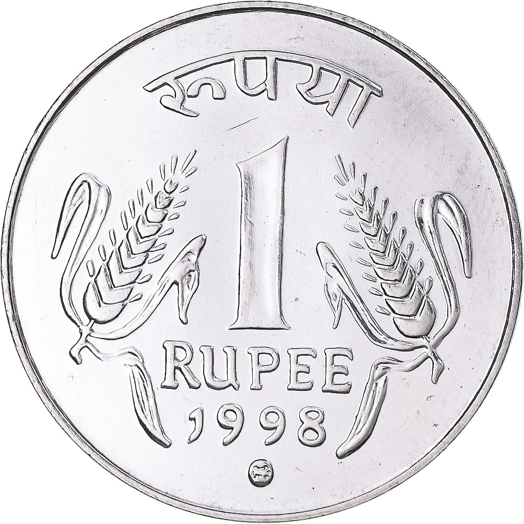 Coin, INDIA-REPUBLIC, Rupee, 1998, MS(63), Stainless Steel, KM:92.2