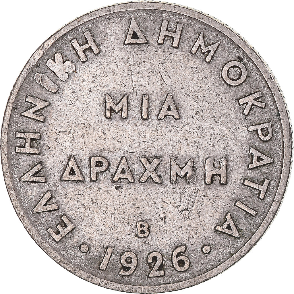 Moeda, Grécia, Drachma, 1926, Vienne, EF(40-45), Cobre-níquel, KM:69