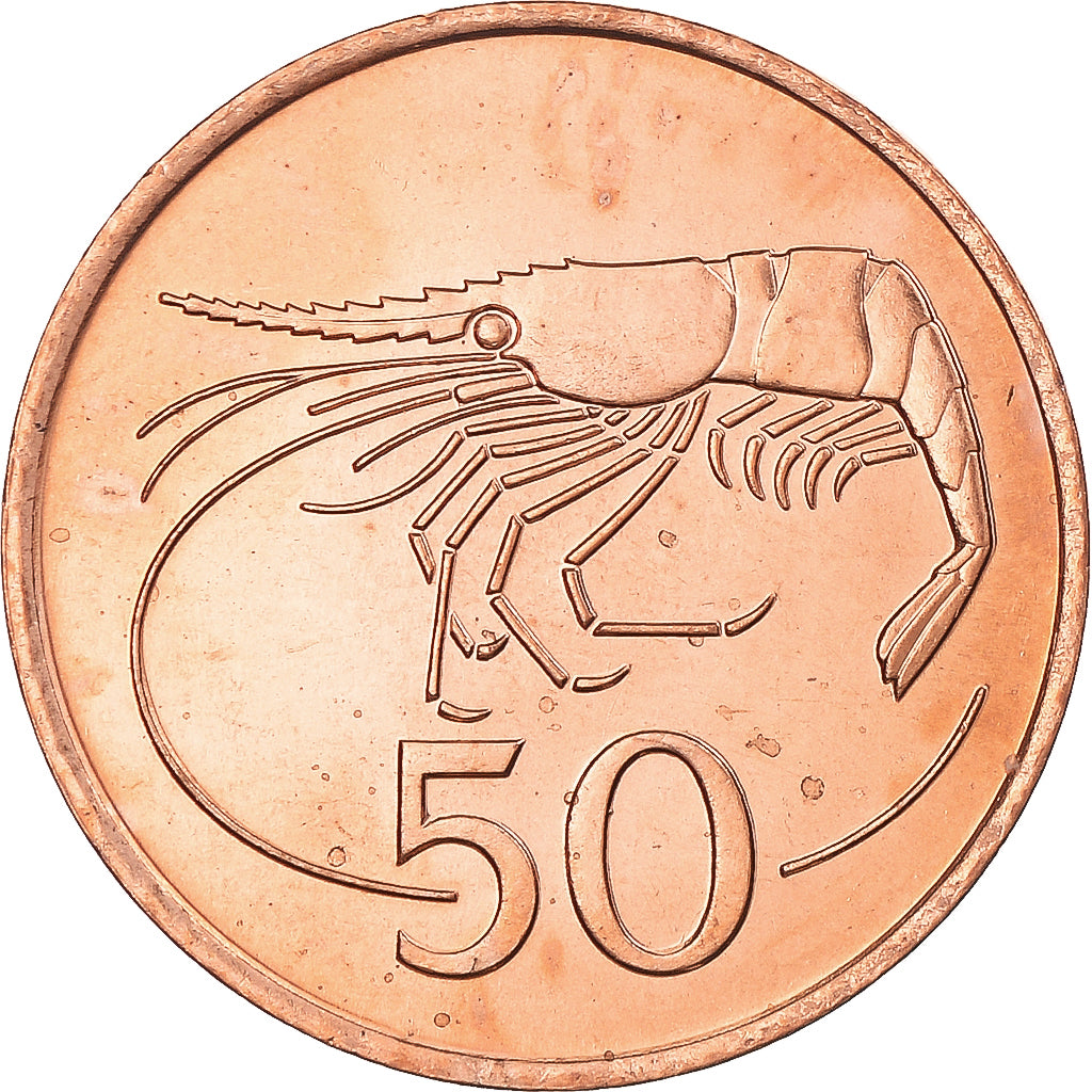 Moneta, Islanda, 50 Aurar, 1986, FDC, Acciaio ricoperto in bronzo, KM:26a