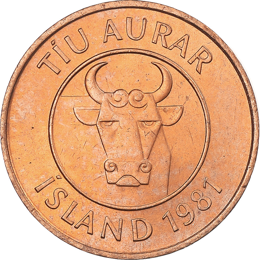 Münze, Iceland, 10 Aurar, 1981, VZ, Bronze, KM:25