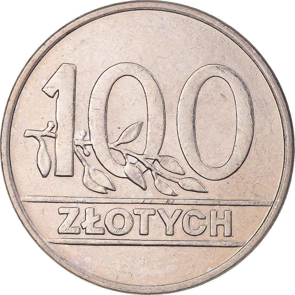 Moeda, Polónia, 100 Zlotych, 1990, Warsaw, AU(55-58), Cobre-níquel, KM:214