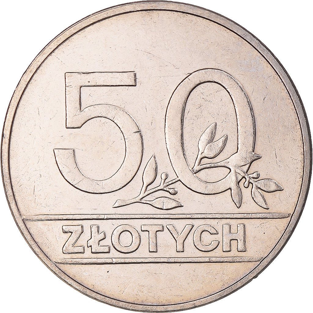 Moneta, Polonia, 50 Zlotych, 1990, Warsaw, SPL-, Rame-nichel, KM:216