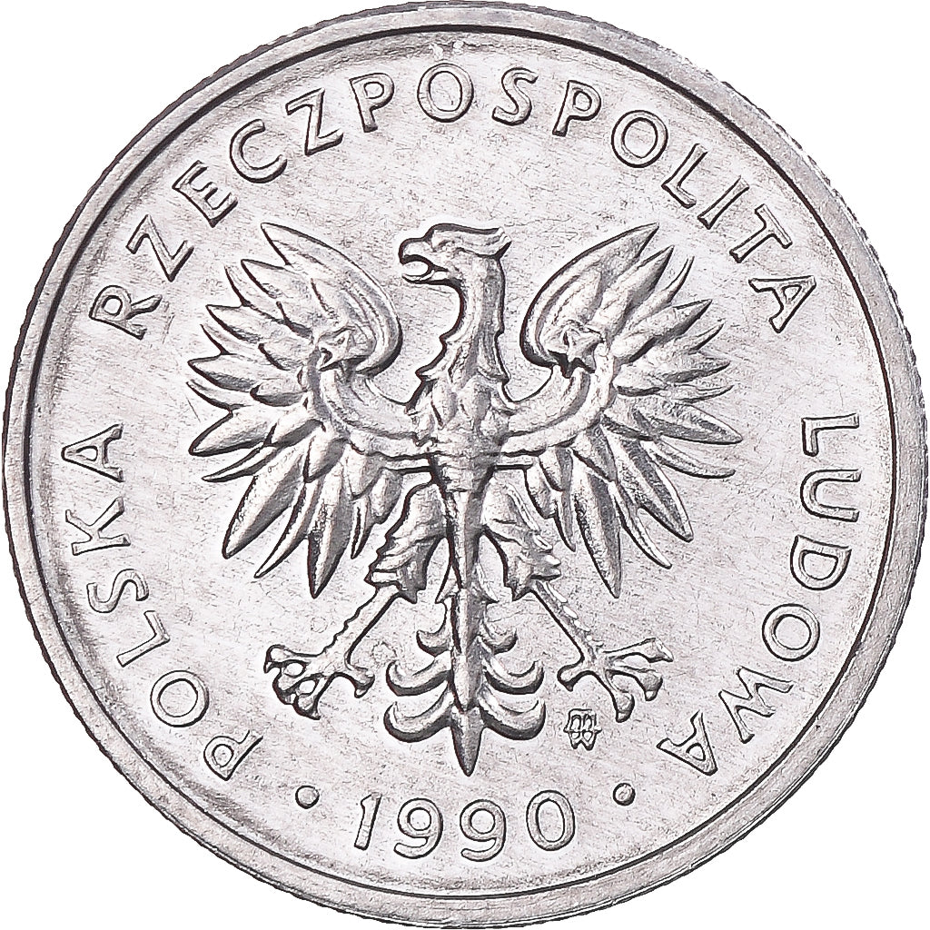 Moneta, Polonia, 2 Zlote, 1990, Warsaw, FDC, Alluminio, KM:80.3