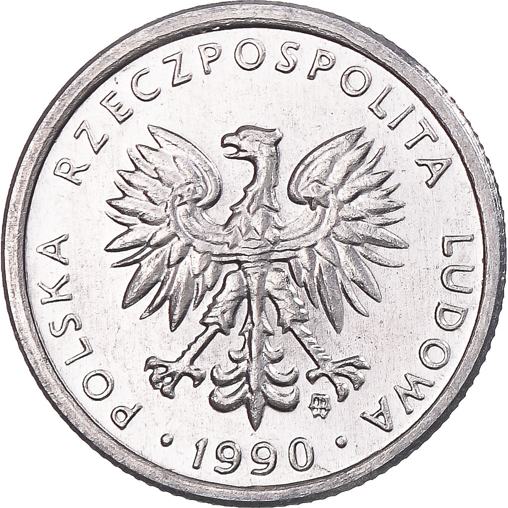 Moneta, Polonia, Zloty, 1990, Warsaw, SPL, Alluminio, KM:49.3