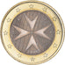 Malta, 1 Euro, Maltese cross, 2008, MS(64), Bi-Metallic